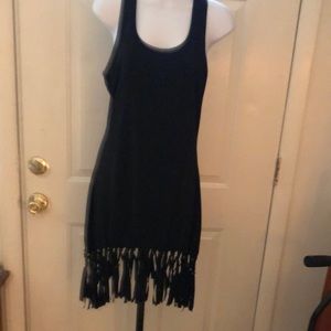 Black dress with fringes mini dress due to  low price I am unable to discount
